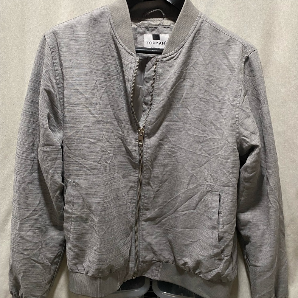 Topman Light Gray Zip-Up Jacket